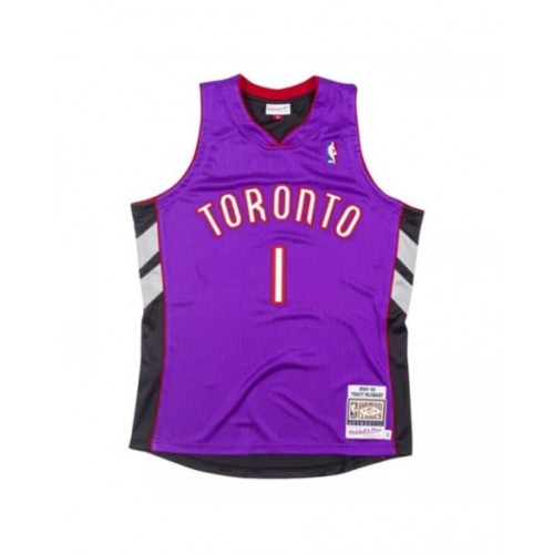 Camiseta de hombre Tracy McGrady #1 de los Toronto Raptors de Mitchell & Ness, color morado, 99-00, Hardwood Classics