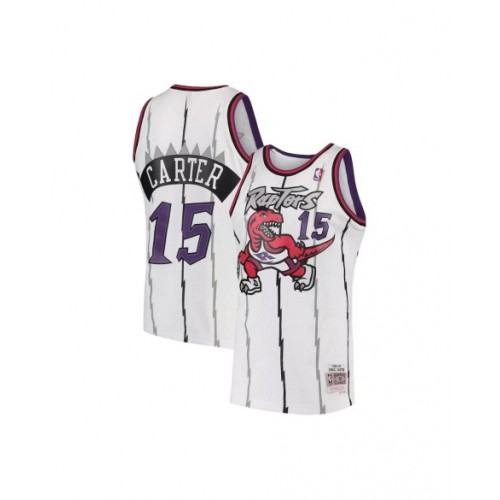 Camiseta de hombre Toronto Raptors Vince Carter #15 Mitchell&Ness Hardwood Classics Swingman blanca 1998-99