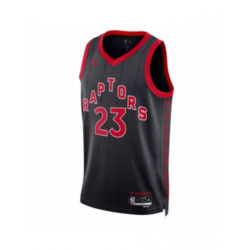 Camiseta Jordan Brand Fred VanVleet #23 de los Toronto Raptors para hombre, color negro, 2022/23, Swingman, edición Statement