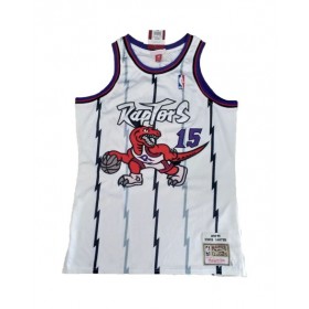 Camiseta de la NBA para hombre de los Toronto Raptors Carter #15 Mitchell & Ness, blanca, 1998/99, Swingman