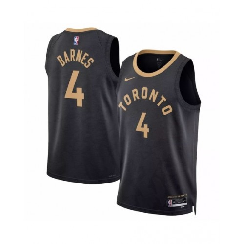 Camiseta Nike Swingman negra 2022/23 de Scottie Barnes #4 de los Toronto Raptors para hombre - Edición City