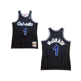 Camiseta de la NBA para hombre de Orlando Magic McGrady #1 Mitchell & Ness, negra, 2003/04, Swingman