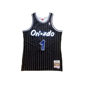 Camiseta de la NBA para hombre de Orlando Magic McGrady #1 Mitchell & Ness, negra, 2003/04, Swingman