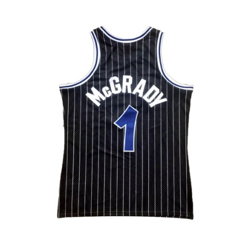 Camiseta de la NBA para hombre de Orlando Magic McGrady #1 Mitchell & Ness, negra, 2003/04, Swingman