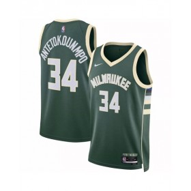 Camiseta Nike Swingman Giannis Antetokounmpo #34 de los Milwaukee Bucks 2022/23 en verde cazador - Edición Icon