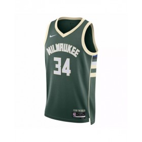 Camiseta Nike Swingman Giannis Antetokounmpo #34 de los Milwaukee Bucks 2022/23 en verde cazador - Edición Icon