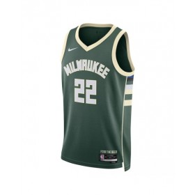 Camiseta Swingman Khris Middleton #22 de Milwaukee Bucks para hombre, edición Icon, color verde cazador 22/23