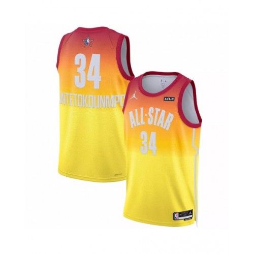 Camiseta de hombre de la NBA All-Star Game 2023 de Giannis Antetokounmpo Jordan Brand naranja Swingman