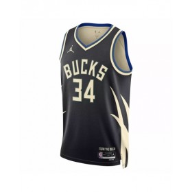 Camiseta de hombre de la marca Jordan de Giannis Antetokounmpo #34 de los Milwaukee Bucks 2022/23 Swingman negra - Edición Statement