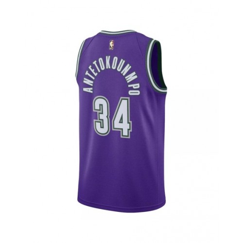 Camiseta Nike Swingman de Giannis Antetokounmpo de los Milwaukee Bucks para hombre, color morado, edición clásica, 2022/23