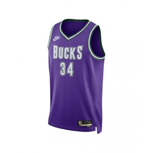 Camiseta Nike Swingman de Giannis Antetokounmpo de los Milwaukee Bucks para hombre, color morado, edición clásica, 2022/23