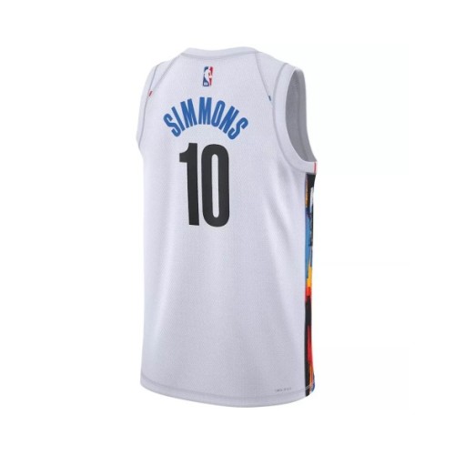 Camiseta de hombre Brooklyn Nets Ben Simmons #10 Swingman blanca 2022/23 - Edición City