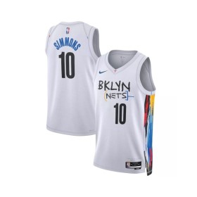 Camiseta de hombre Brooklyn Nets Ben Simmons #10 Swingman blanca 2022/23 - Edición City