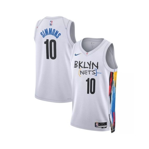 Camiseta de hombre Brooklyn Nets Ben Simmons #10 Swingman blanca 2022/23 - Edición City