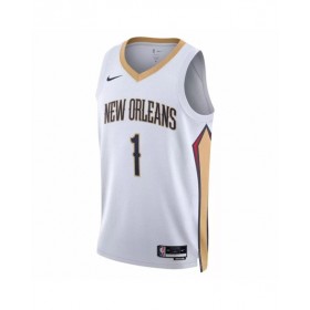 Camiseta de hombre New Orleans Pelicans Zion Williamson #1 blanca 22/23 - Edición de la asociación