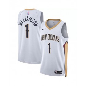 Camiseta de hombre New Orleans Pelicans Zion Williamson #1 blanca 22/23 - Edición de la asociación