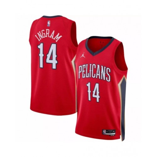 Camiseta de hombre New Orleans Pelicans Brandon Ingram #14 Jordan Brand Swingman roja 2022/23 - Edición Statement