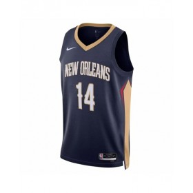 Camiseta de hombre Brandon Ingram #14 de los New Orleans Pelicans, edición Icon, azul marino, 22/23