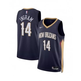 Camiseta de hombre Brandon Ingram #14 de los New Orleans Pelicans, edición Icon, azul marino, 22/23