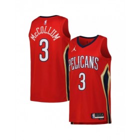 Camiseta de hombre New Orleans Pelicans CJ McCollum #3 Jordan Brand Swingman roja 2022/23 - Edición Statement