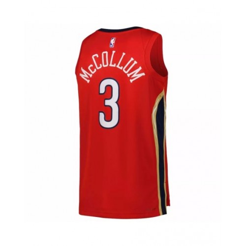 Camiseta de hombre New Orleans Pelicans CJ McCollum #3 Jordan Brand Swingman roja 2022/23 - Edición Statement