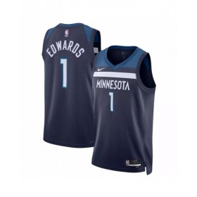 Camiseta Nike azul marino 2022/23 Swingman Anthony Edwards #1 de los Minnesota Timberwolves para hombre - Edición Icon