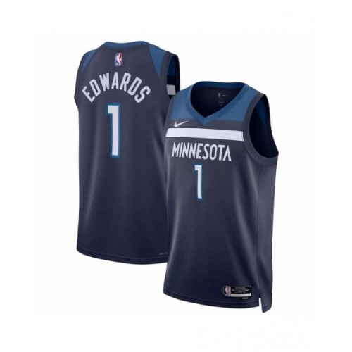 Camiseta Nike azul marino 2022/23 Swingman Anthony Edwards #1 de los Minnesota Timberwolves para hombre - Edición Icon