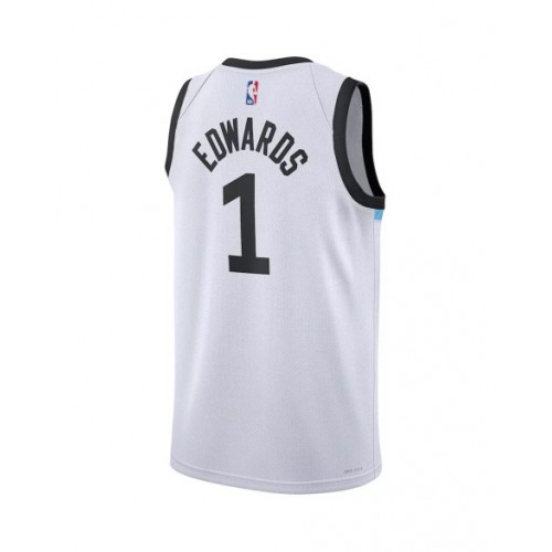 Camiseta Nike blanca 2022/23 Swingman Anthony Edwards #1 de los Minnesota Timberwolves para hombre - Edición City