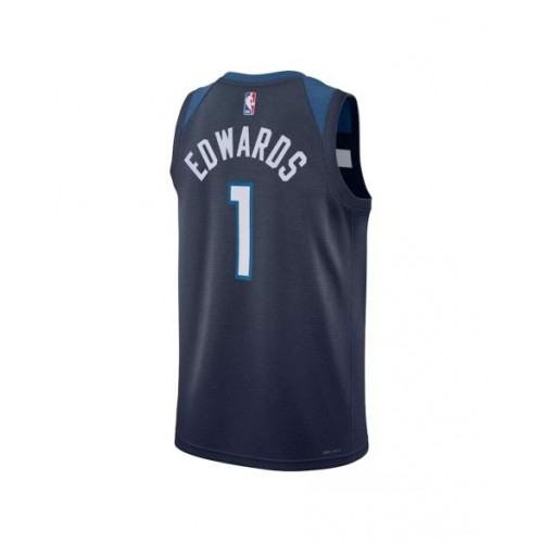 Camiseta Nike azul marino 2022/23 Swingman Anthony Edwards #1 de los Minnesota Timberwolves para hombre - Edición Icon