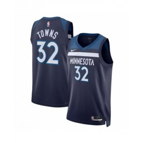 Camiseta Nike azul marino Swingman 2022/23 de los Minnesota Timberwolves para hombre con el número 32 de Karl-Anthony Towns - Icon Edition