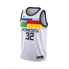 Camiseta Nike blanca 2022/23 Swingman de los Minnesota Timberwolves Karl-Anthony Towns #32 para hombre - Edición City