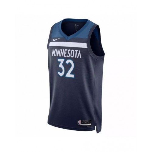 Camiseta Nike azul marino Swingman 2022/23 de los Minnesota Timberwolves para hombre con el número 32 de Karl-Anthony Towns - Icon Edition