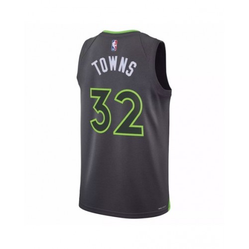 Camiseta de hombre Jordan Brand gris 2022/23 Swingman de los Minnesota Timberwolves Karl-Anthony Towns #32 - Edición Statement