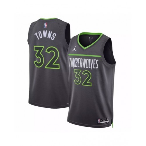 Camiseta de hombre Jordan Brand gris 2022/23 Swingman de los Minnesota Timberwolves Karl-Anthony Towns #32 - Edición Statement