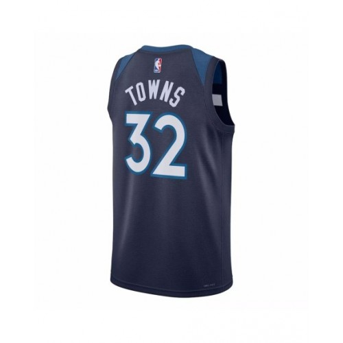 Camiseta Nike azul marino Swingman 2022/23 de los Minnesota Timberwolves para hombre con el número 32 de Karl-Anthony Towns - Icon Edition