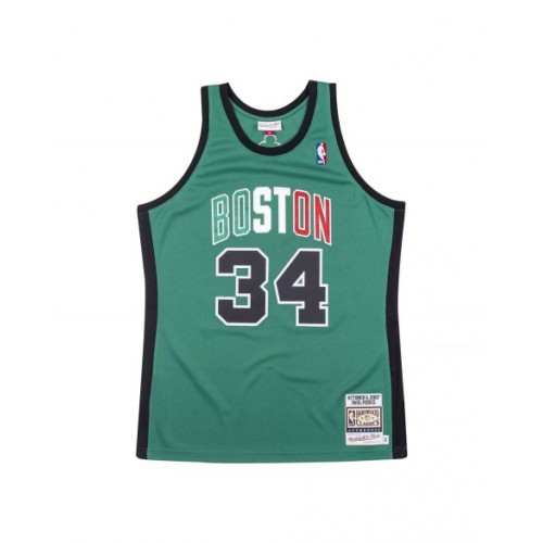 Camiseta auténtica de los Boston Celtics Paul Pierce #34 Mitchell&Ness verde 2007-08 Hardwood Classics para hombre