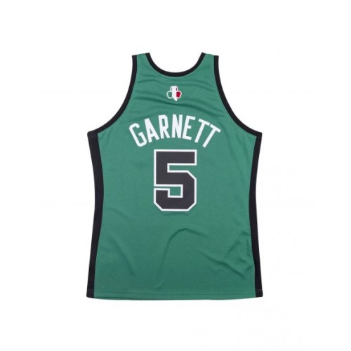 Camiseta auténtica de los Boston Celtics Kevin Garnet #5 Mitchell & Ness verde 2007-08 Hardwood Classics para hombre