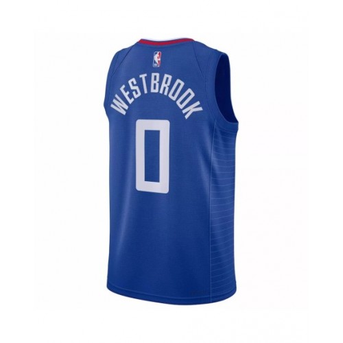 Camiseta Nike Royal Swingman Russell Westbrook #0 de Los Angeles Clippers 2022/23 para hombre - Edición Icon