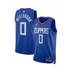 Camiseta Nike Royal Swingman Russell Westbrook #0 de Los Angeles Clippers 2022/23 para hombre - Edición Icon