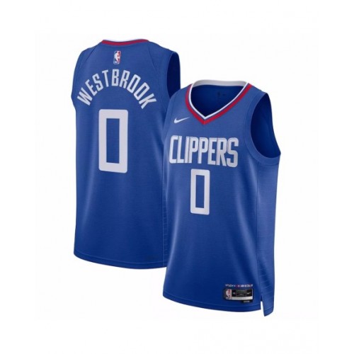 Camiseta Nike Royal Swingman Russell Westbrook #0 de Los Angeles Clippers 2022/23 para hombre - Edición Icon