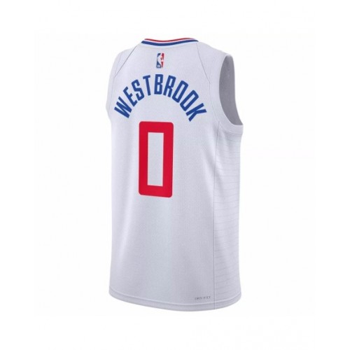 Camiseta Nike Swingman Russell Westbrook #0 de Los Angeles Clippers para hombre, edición Association, color blanco 2022/23