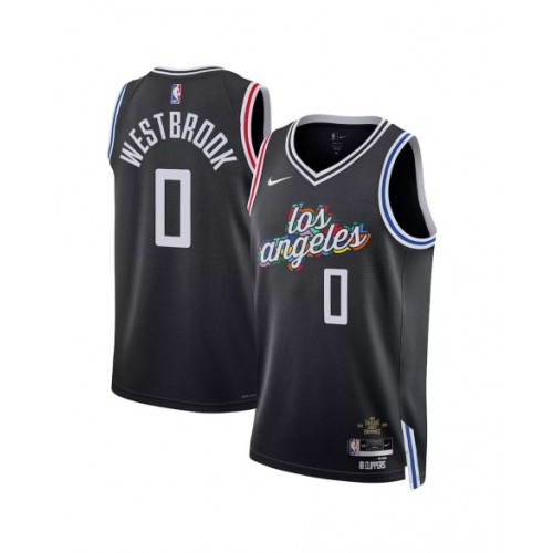 Camiseta Nike Swingman Russell Westbrook #0 de Los Angeles Clippers 2022/23 para hombre, edición City, color negro