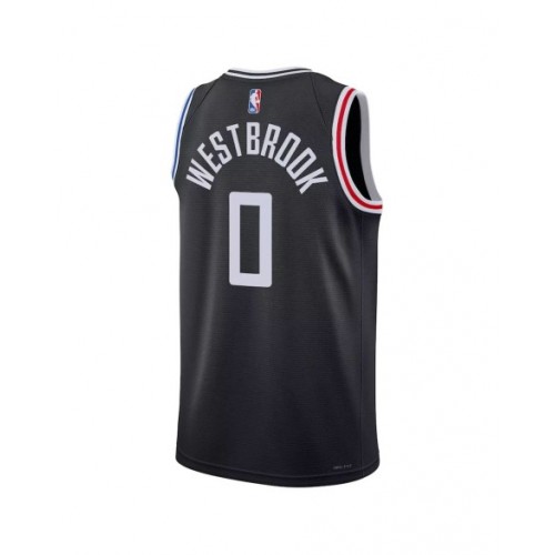 Camiseta Nike Swingman Russell Westbrook #0 de Los Angeles Clippers 2022/23 para hombre, edición City, color negro