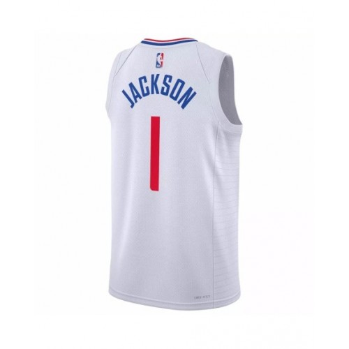 Camiseta Nike Swingman n.º 1 de Reggie Jackson de Los Ángeles Clippers para hombre, edición de la asociación, color blanco 2022/23