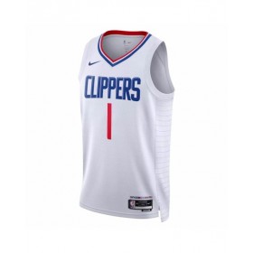 Camiseta Nike Swingman n.º 1 de Reggie Jackson de Los Ángeles Clippers para hombre, edición de la asociación, color blanco 2022/23