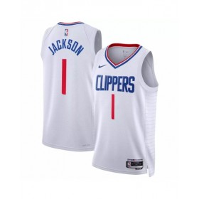 Camiseta Nike Swingman n.º 1 de Reggie Jackson de Los Ángeles Clippers para hombre, edición de la asociación, color blanco 2022/23