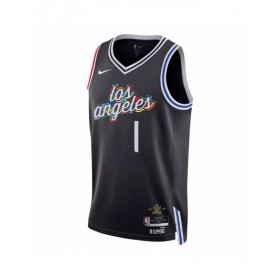 Camiseta Nike Swingman negra 2022/23 de Reggie Jackson #1 de Los Angeles Clippers para hombre - Edición City