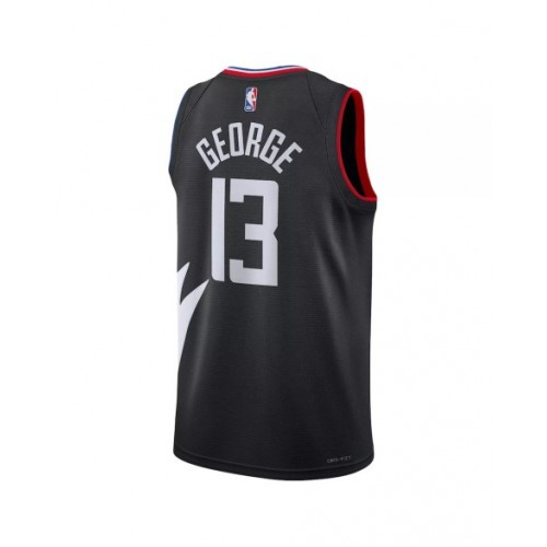 Camiseta de hombre Jordan Brand Paul George #13 de LA Clippers 2022/23 Swingman negra - Edición Statement