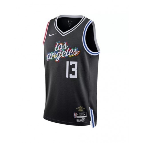 Camiseta Nike negra Swingman Paul George #13 de los LA Clippers 2022/23 para hombre - Edición City