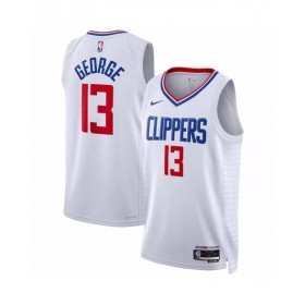 Camiseta Nike blanca Swingman Paul George #13 de los LA Clippers 2022/23 para hombre - Edición de la asociación